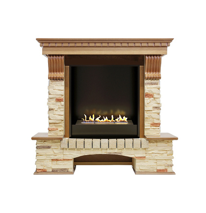 Биокамин в портале Firezo Pierre Luxe (Дуб, сланец)