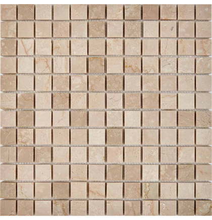 Мозаика мрамор PIX 232 Cream marfil, чип 23x23 мм, Полированная