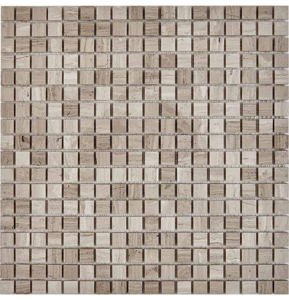 Мозаика мрамор PIX 253 White Wooden, чип 15x15 мм, Полированная