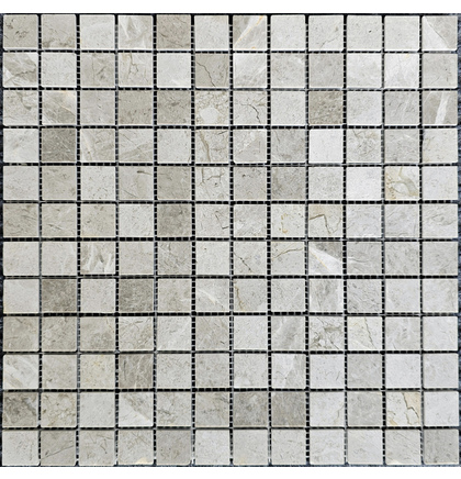 Мозаика мрамор PIX 330 Tundra Grey, чип 23х23 мм, Полированная