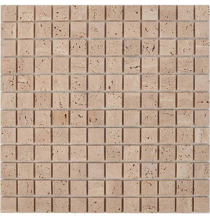 Мозаика травертин PIX 258 Travertine, чип 23х23 мм, Матовая