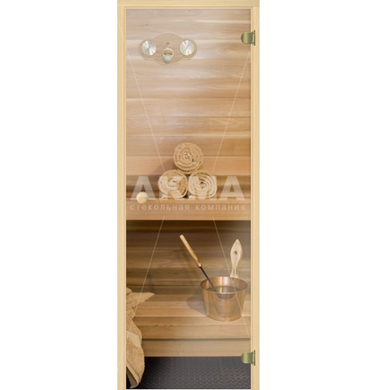 Дверь для сауны 7х19 АКМА , коробка сосна
