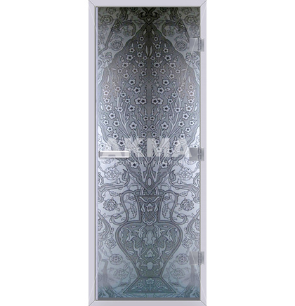 Дверь для хаммама 7х19 АКМА 60G, матовая, орнамент Турецкий-2, без фьюзинга